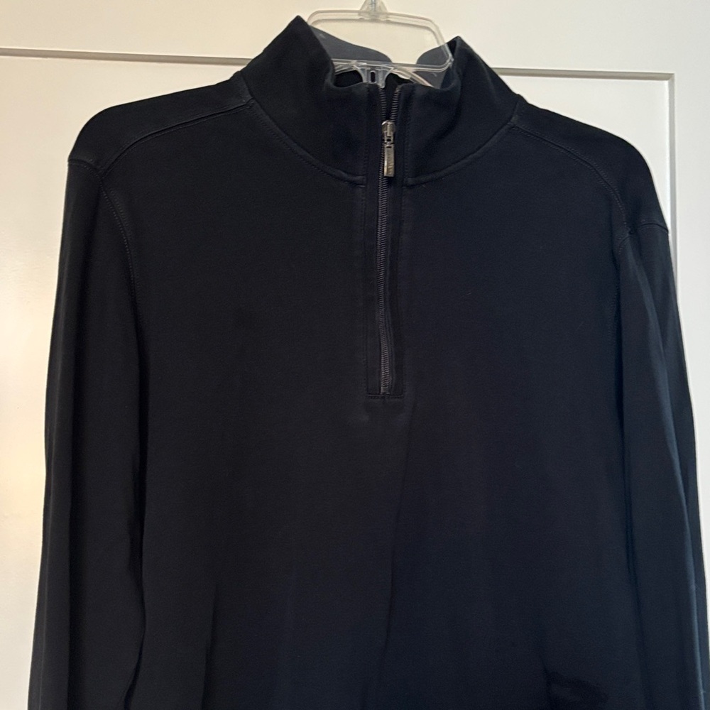 Men's Black Half-Zip cotton 3/4 zip